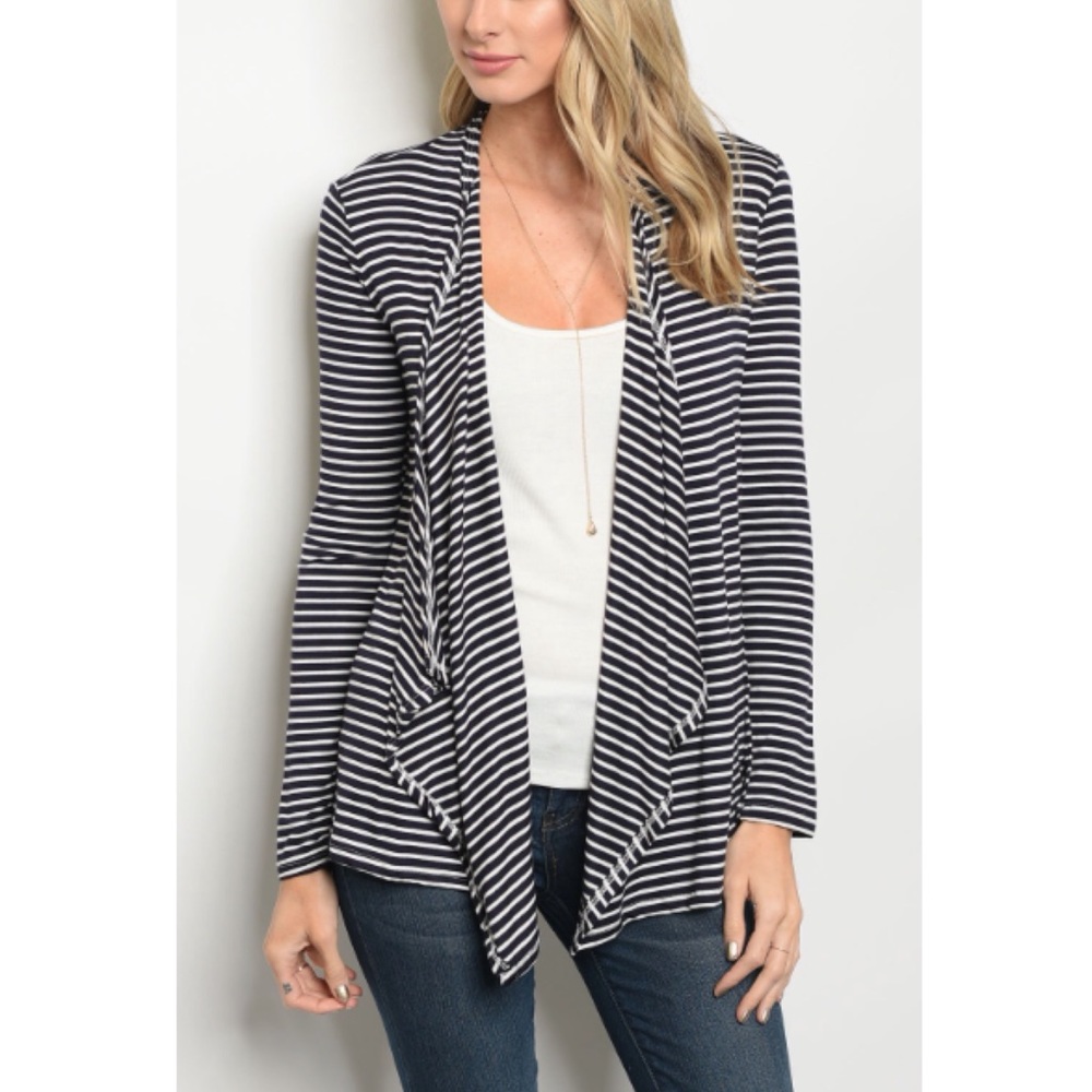 Navy striped cardigan